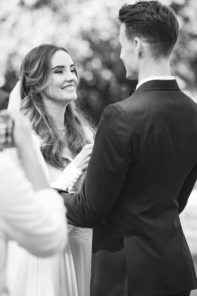 Timeless black and white bride and groom portraits for J&L on their special day shot by Kevin Mark Pass Photography, makeup by Storm Pass Makeup